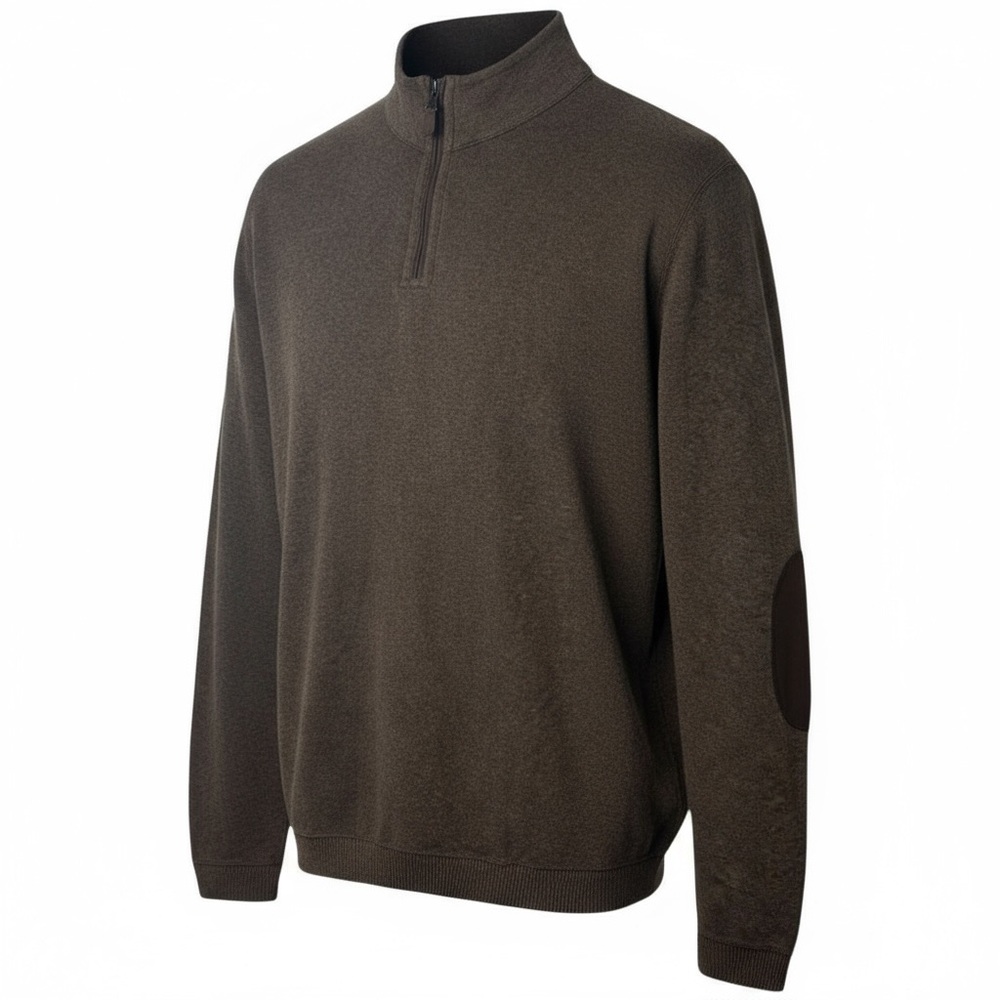 Cremieux Men’s 1/4 Zip Brown Cotton Pullover Sweater Size 2XL Casual‎